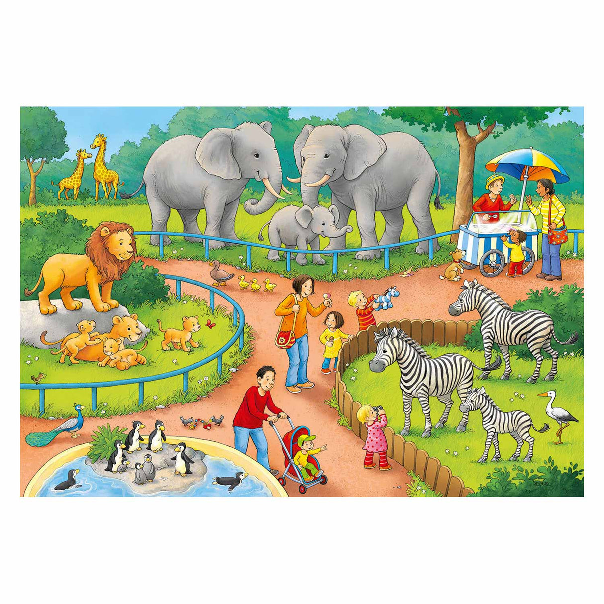 Ravensburger puslespil en dag i zoologisk have - 2x24 brikker - børnepuslespil