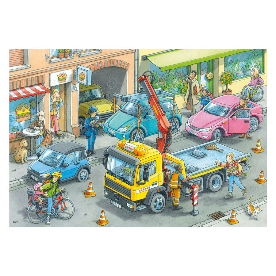 Ravensburger skralde- og trækvognspuslespil - 2 x 24 brikker
