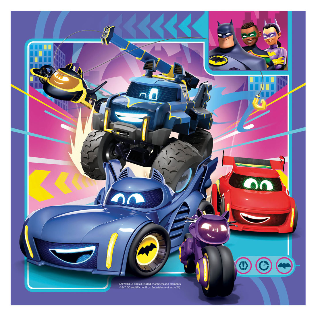 Ravensburger puslespil batwheels - tre puslespil - 49 brikker - børnepuslespil