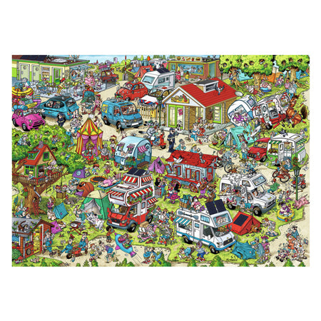 Ravensburger puslespil ferieresort 1 - camping tegneserie puslespil 1000 brikker.