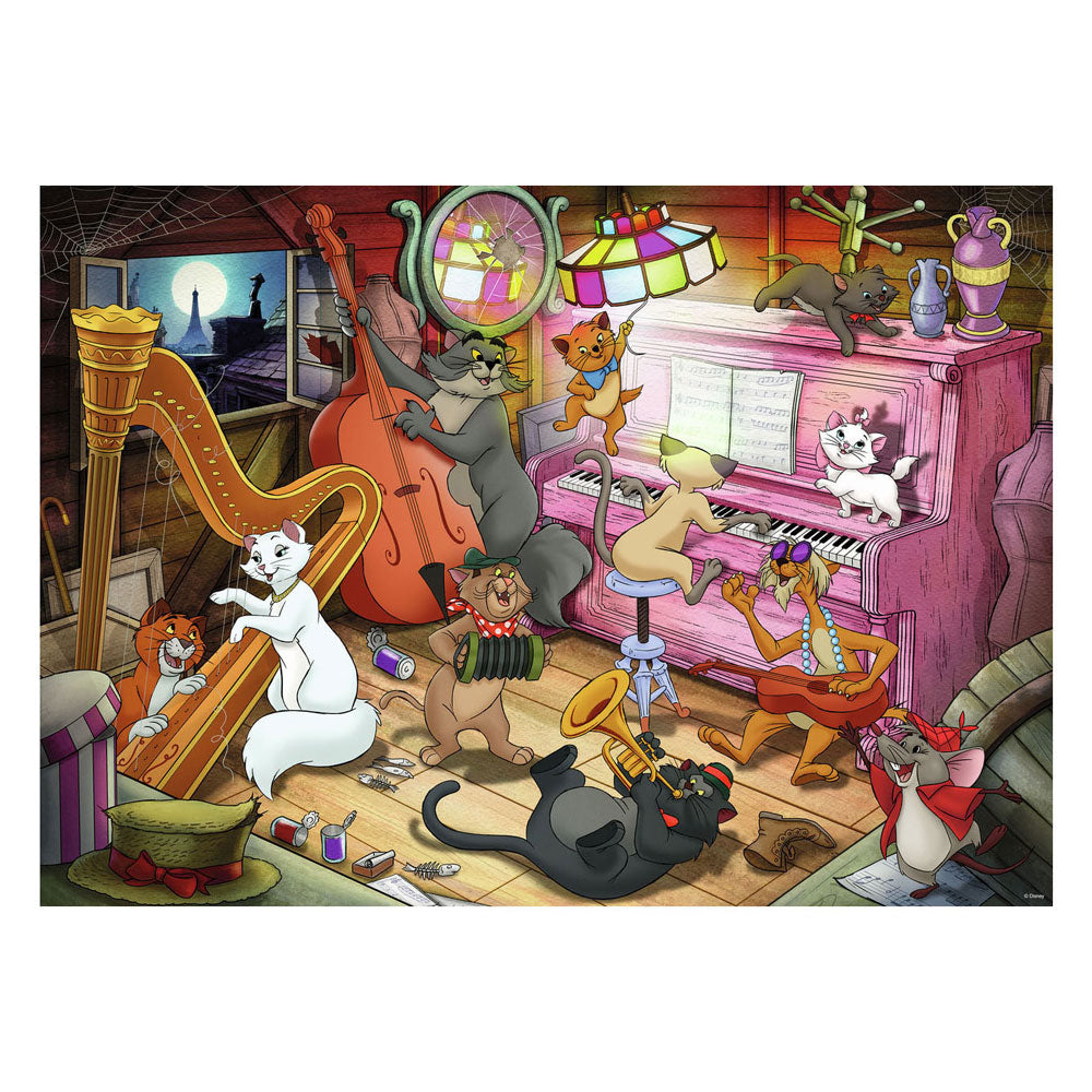 Ravensburger puslespil Disney Aristocats tegnefilm med 1000 brikker.