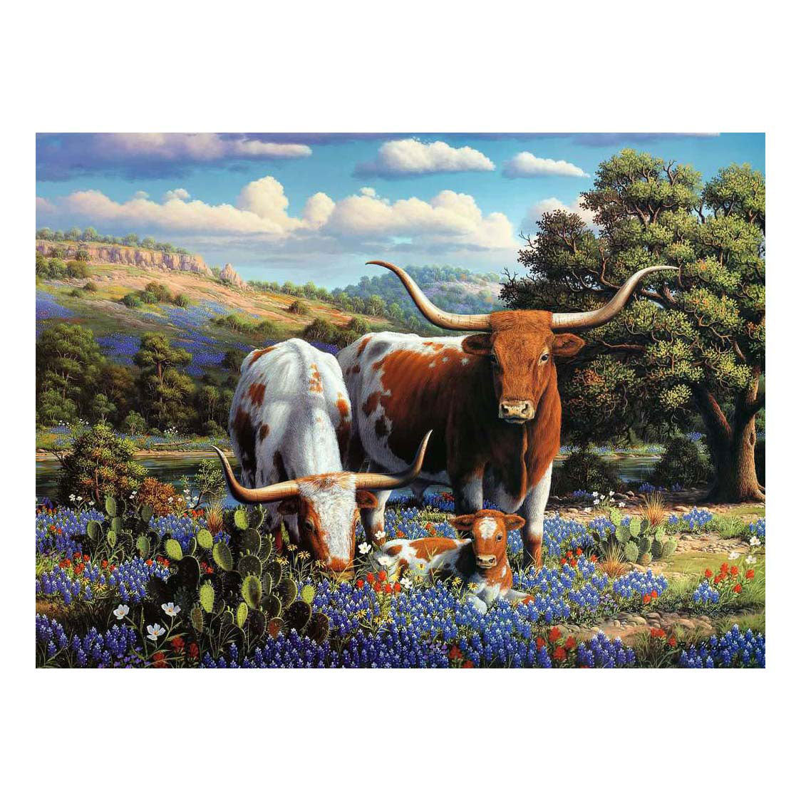 Ravensburger puslespil kærlige longhorns - puslespil - 500 brikker