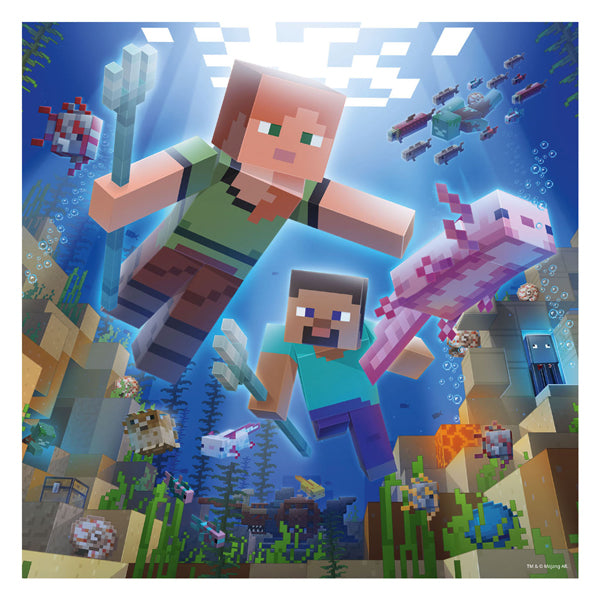 Ravensburger puslespil minecraft biomer - puslespil - 3x49 brikker