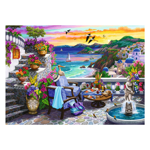 Ravensburger puslespil santorini solnedgang - puslespil - 300 brikker i stort format