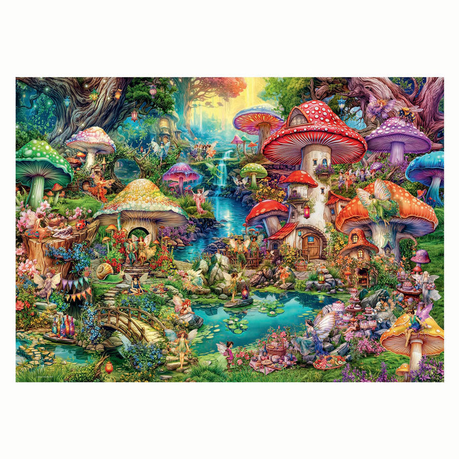 Ravensburger puslespil glædelig svampelandsby, 1000 stk.