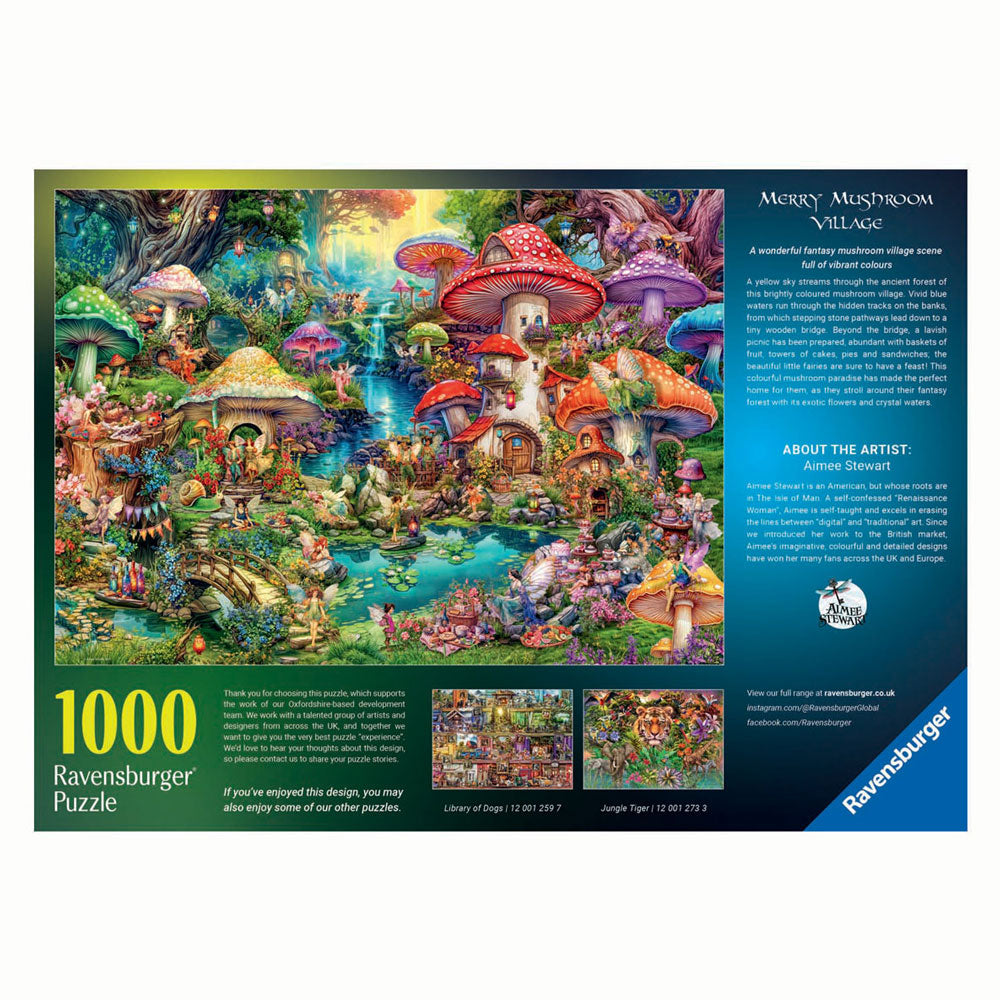 Ravensburger puslespil glædelig svampelandsby, 1000 stk.