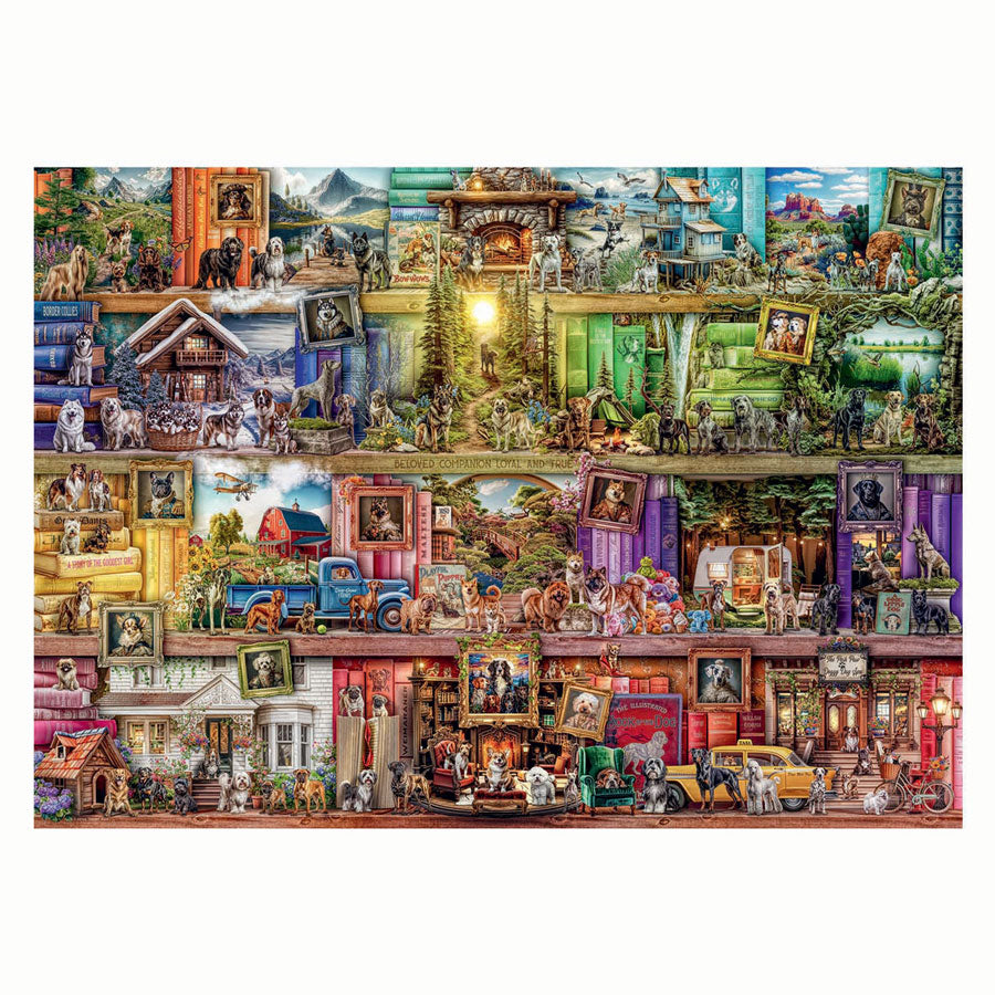 Ravensburger - hundenes bibliotek - puslespil - 1000 brikker