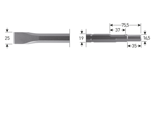 Rotec sds fladmejsel 300mm