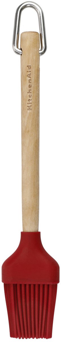 Kitchenaid smørebørste, bagebørste, 29 cm, silikone, bambus, rød, varmebestandig -