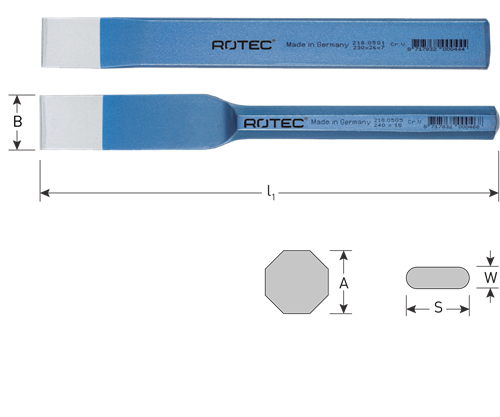 Rotec spaltemejsel flad 26x240mm