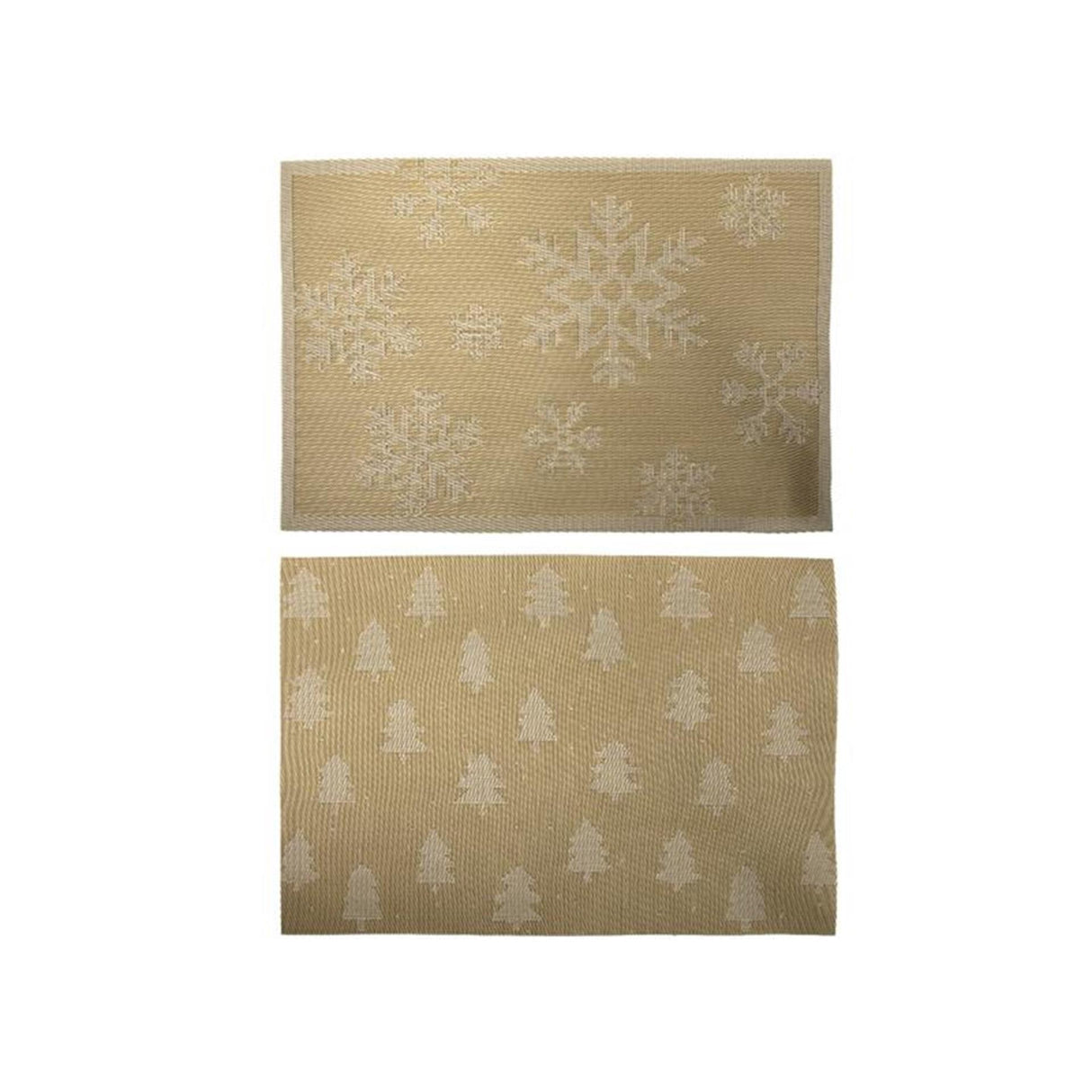Svenska living dækkeserviet 30x45cm guld med snefnug eller juletræ
