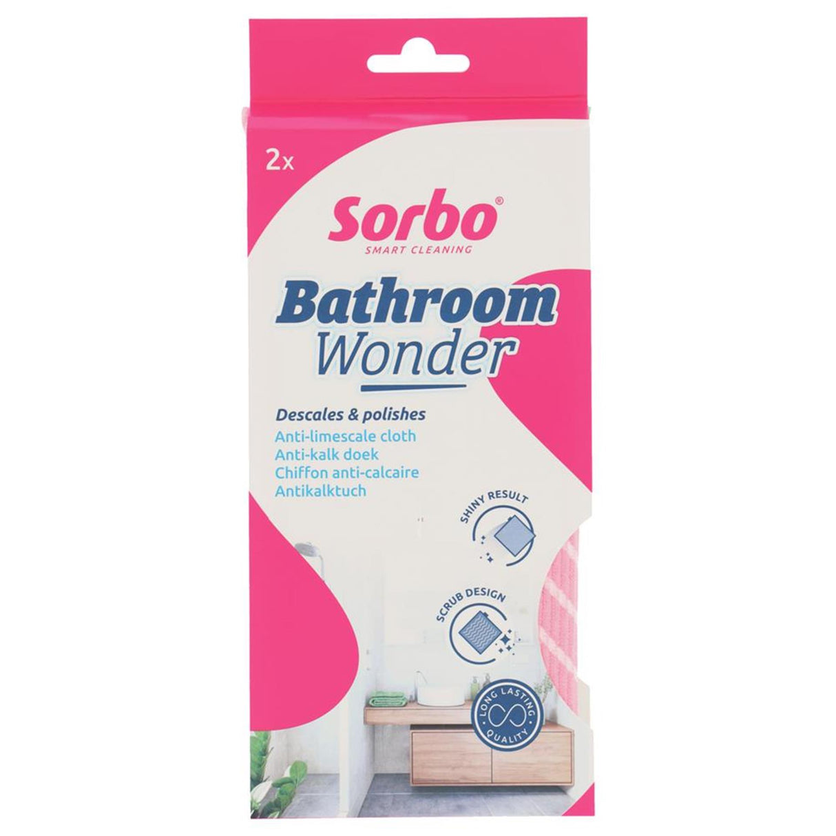 Sorbo bathroom wonder anti-kalkdug 33x34cm sæt med 2 stk