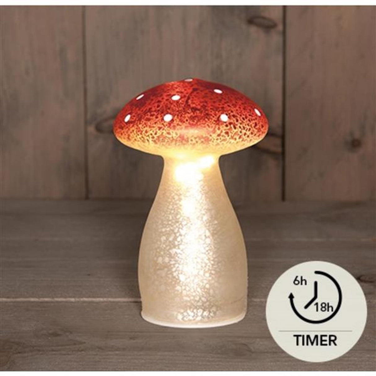 Annas kollektion led svampeglas med timer h15cm