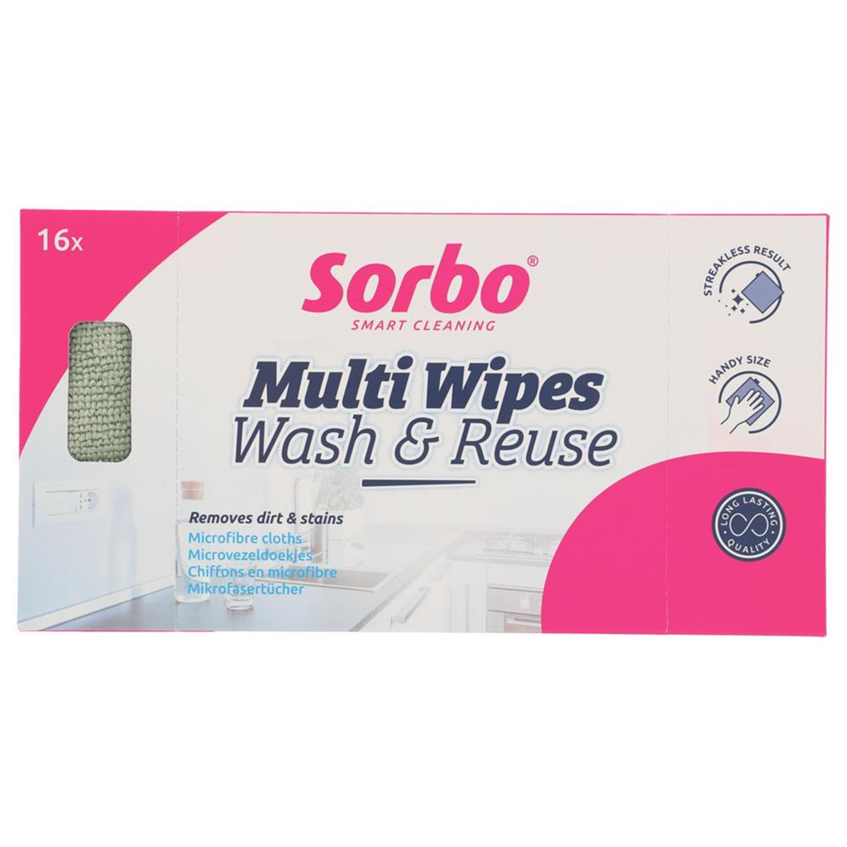 Sorbo mikrofiberklude 22x22cm æske á 16 stk