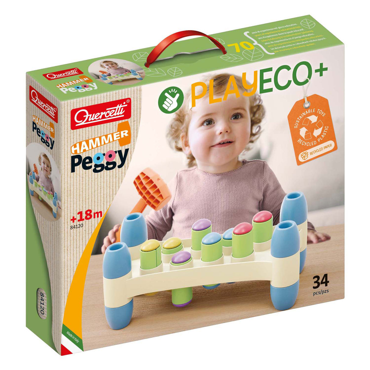 Quercetti play eco+ hammer bænk peggy (34-dele)