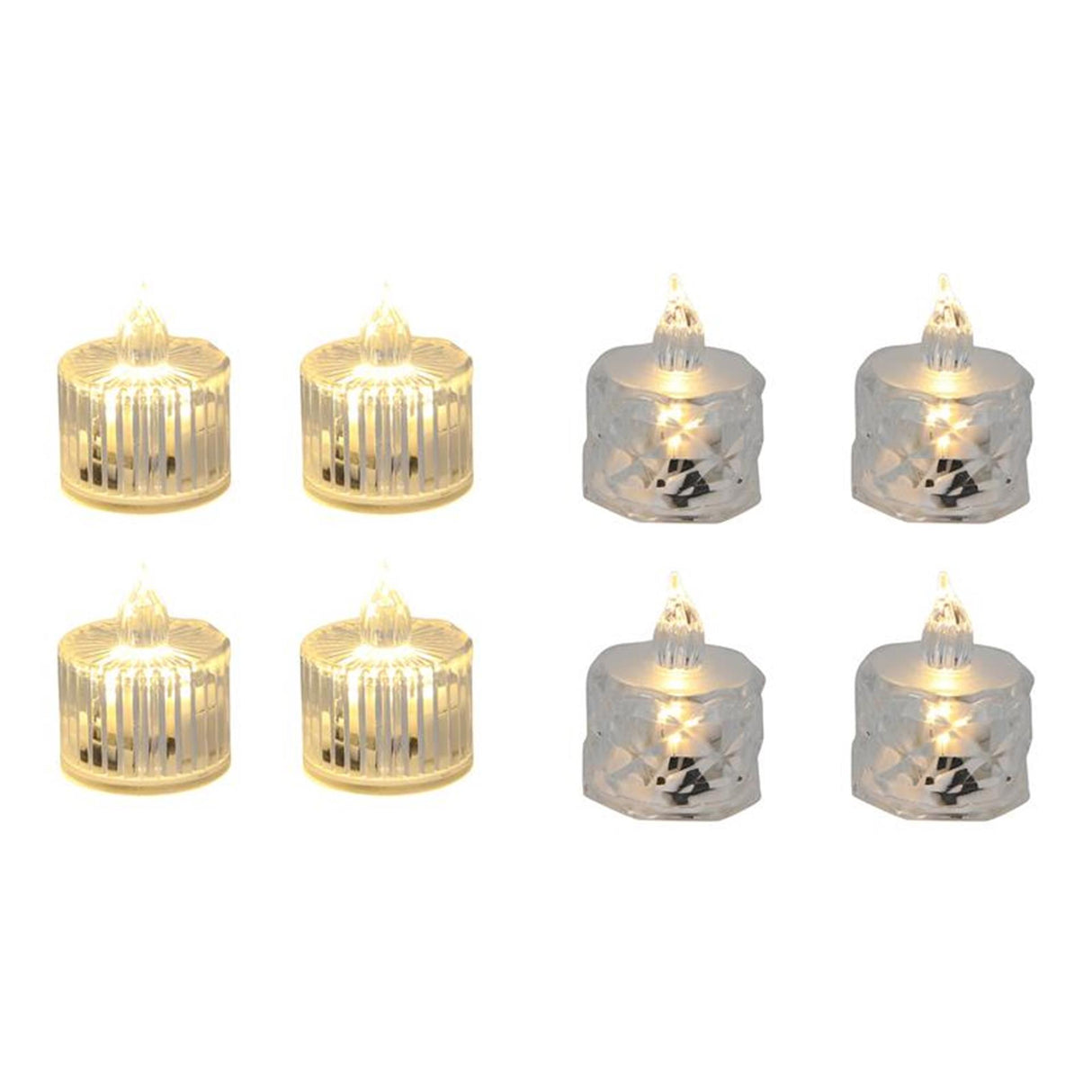 Svenska living mini fyrfadslys gennemsigtig, 3,7x5cm, 2ass 2xag10. æske med 12 stk