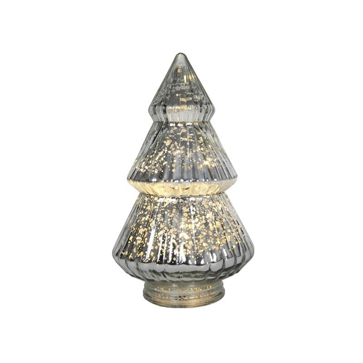 Svenska living statue juletræ glas LED sølv 22cm