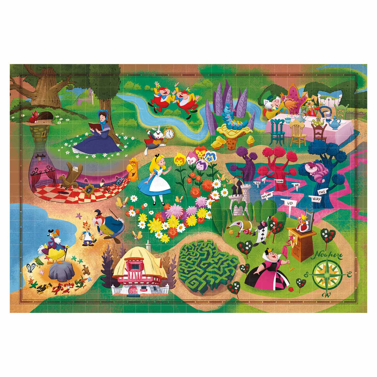 Clementoni World Map Puzzle Alice i Eventyrland, 1000st.