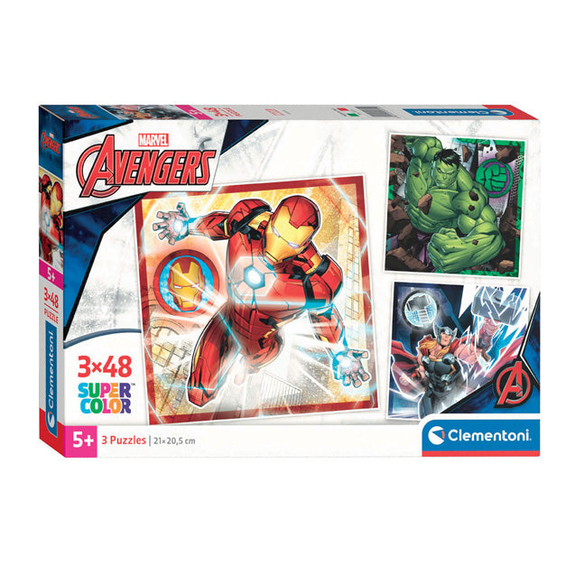 Clementoni Jigsaw Puzzle Super Color Square Marvel Avengers, 3x48st.