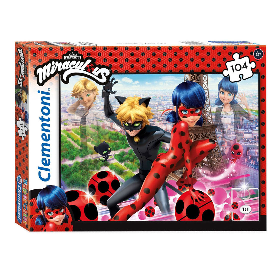 Clementoni Jigsaw Puzzle Super Color Miraculous Ladybug, 104st.