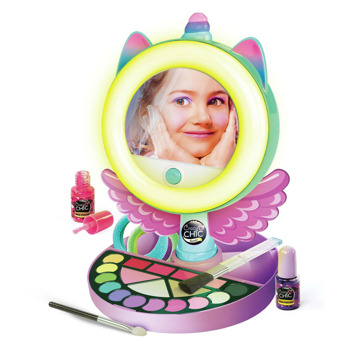 Clementoni crazy chic - lysspejl - makeupspejl til børn - opbevaring af make-up - fra 6 år