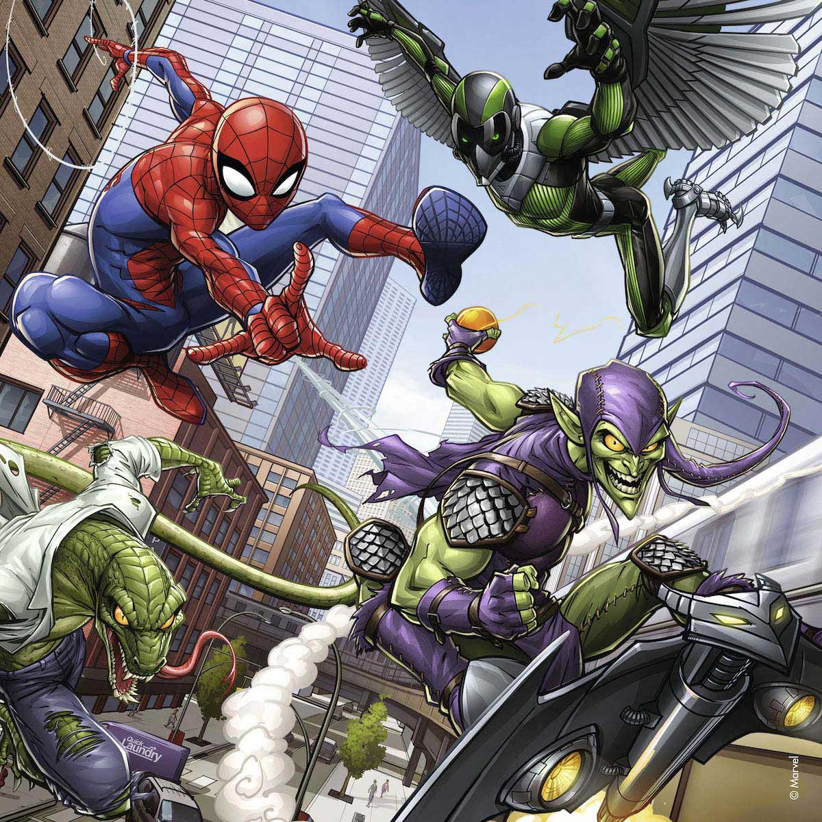 Ravensburger puslespil spiderman i aktion - 3x49 brikker