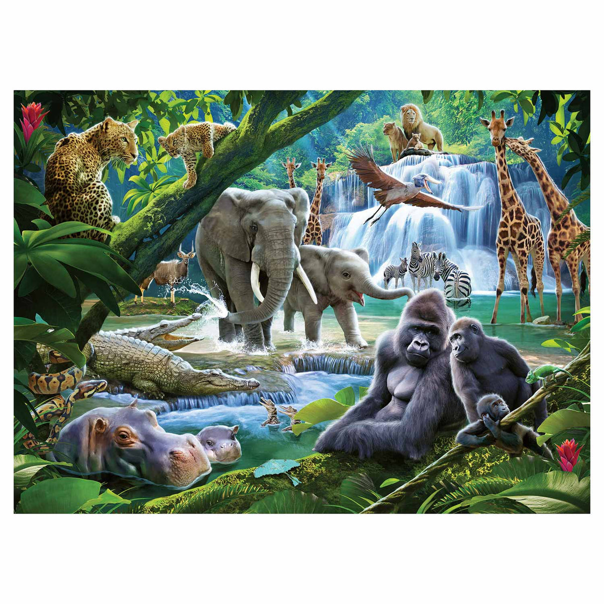Ravensburger puslespil jungle dyr - puslespil - 100 brikker