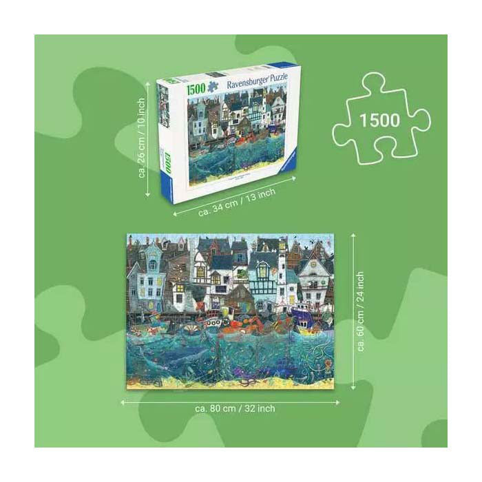 Ravensburger puslespil havn af vidundere: en travl fantasihavn - puslespil - 1500 brikker