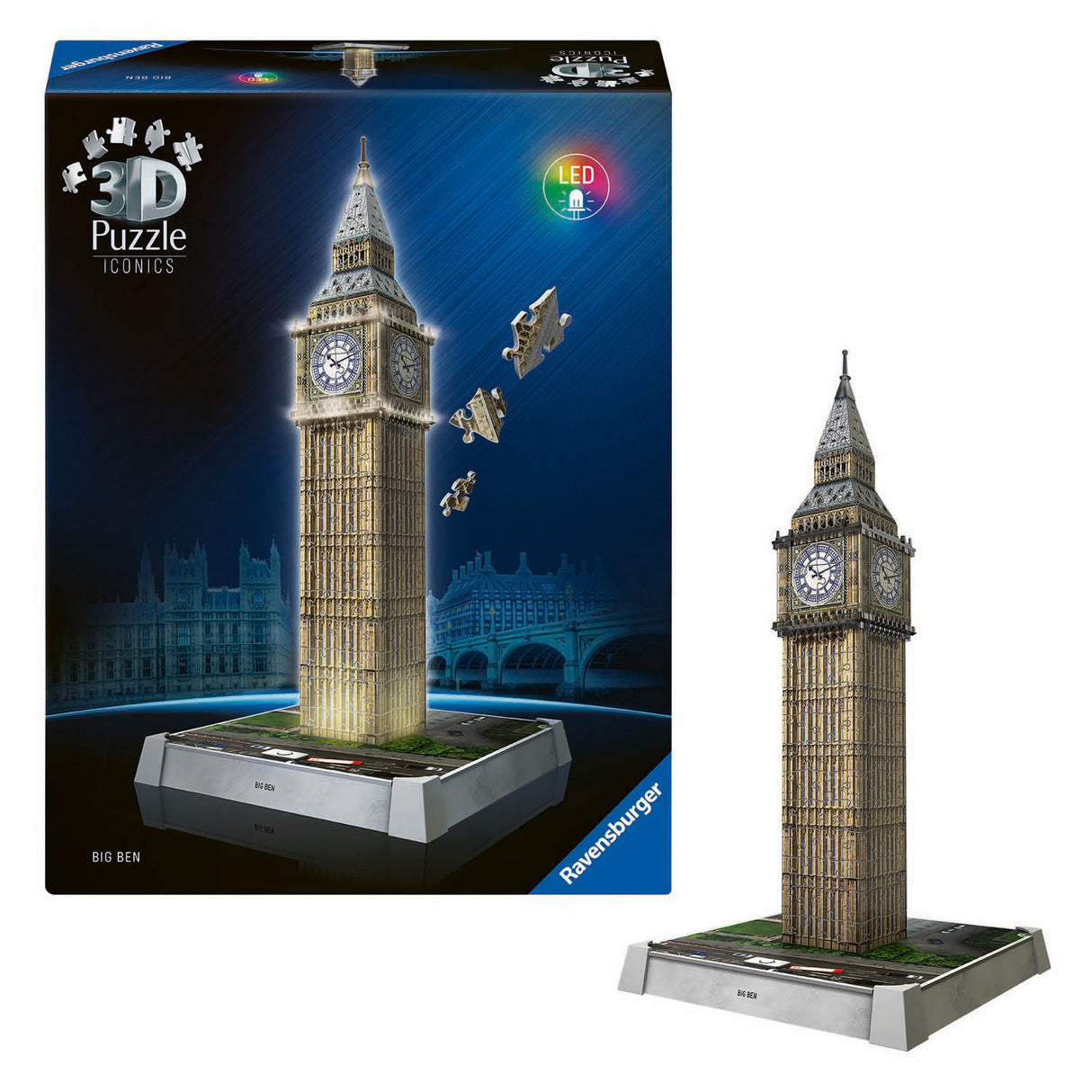 Ravensburger 3d puslespil iconics big ben - med lys - 235 stk.
