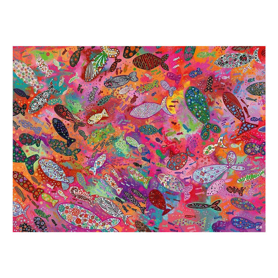 Ravensburger – fisk i fuchsia – puslespil – 500 brikker