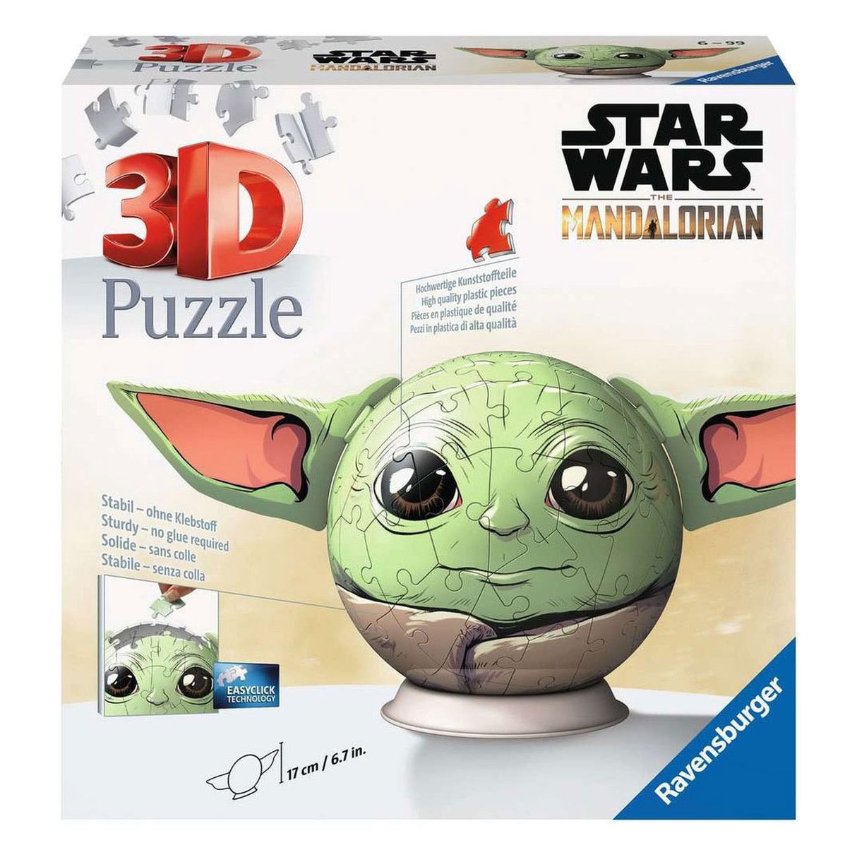 Ravensburger mandalorian grogu med ører - 3d puslespil