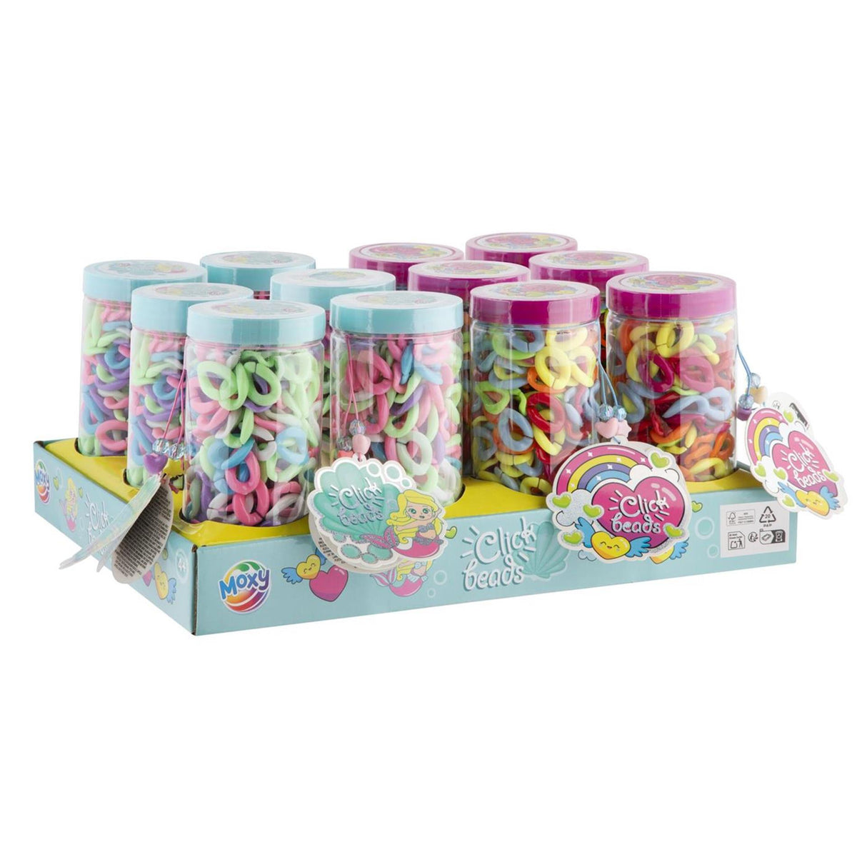 Moxy perler i krukke klikperler