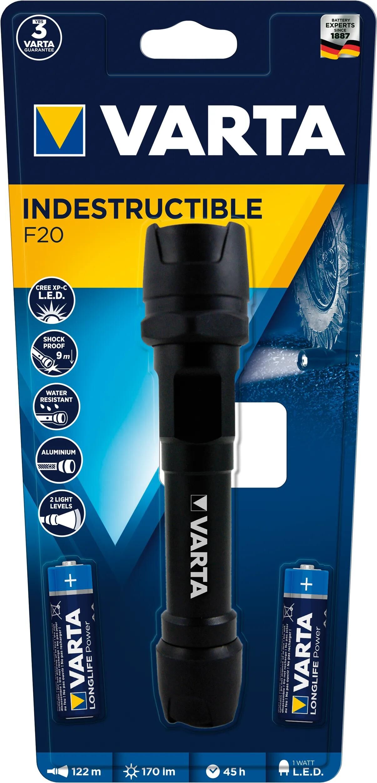 Varta taschenlampe uforgængelig f20 lampe uforgængelig f20