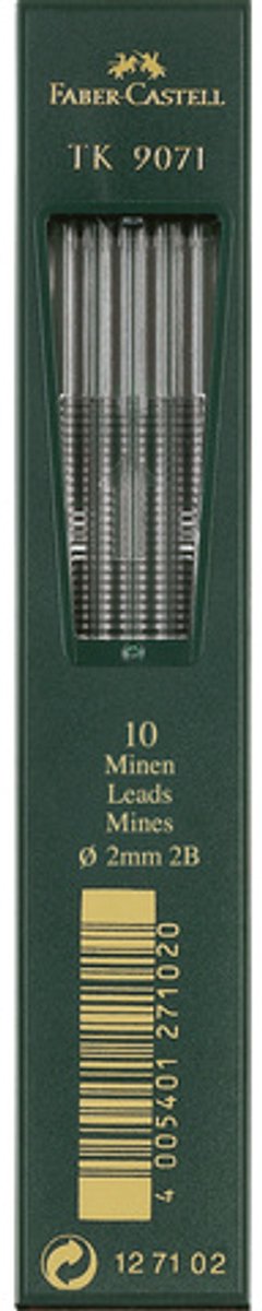 Faber-castell blyantledninger - tk9071 - 2,0 mm - 2b - 10 stykker - fc-127102