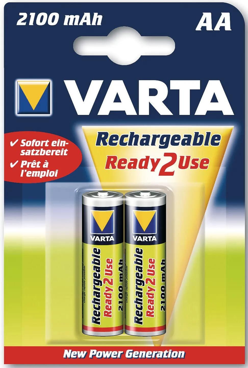 Varta batteri genopladeligt mignon power batteri 2er-sb 2100mah