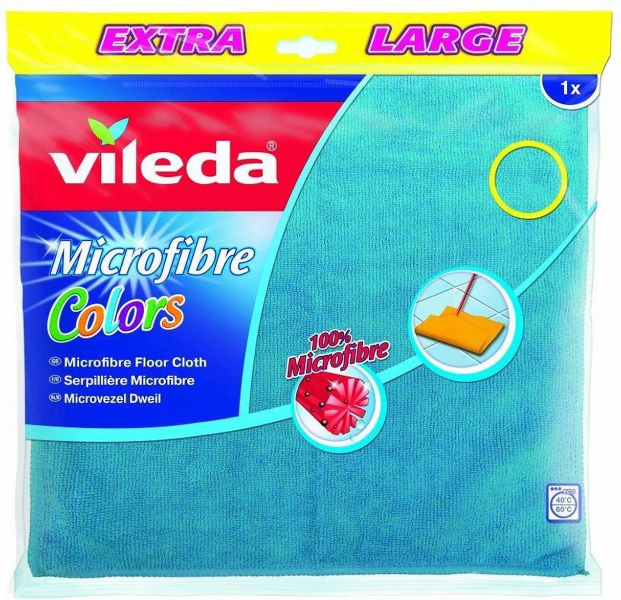 Vileda mikrofiber moppe farver ekstra stor 48x60 cm