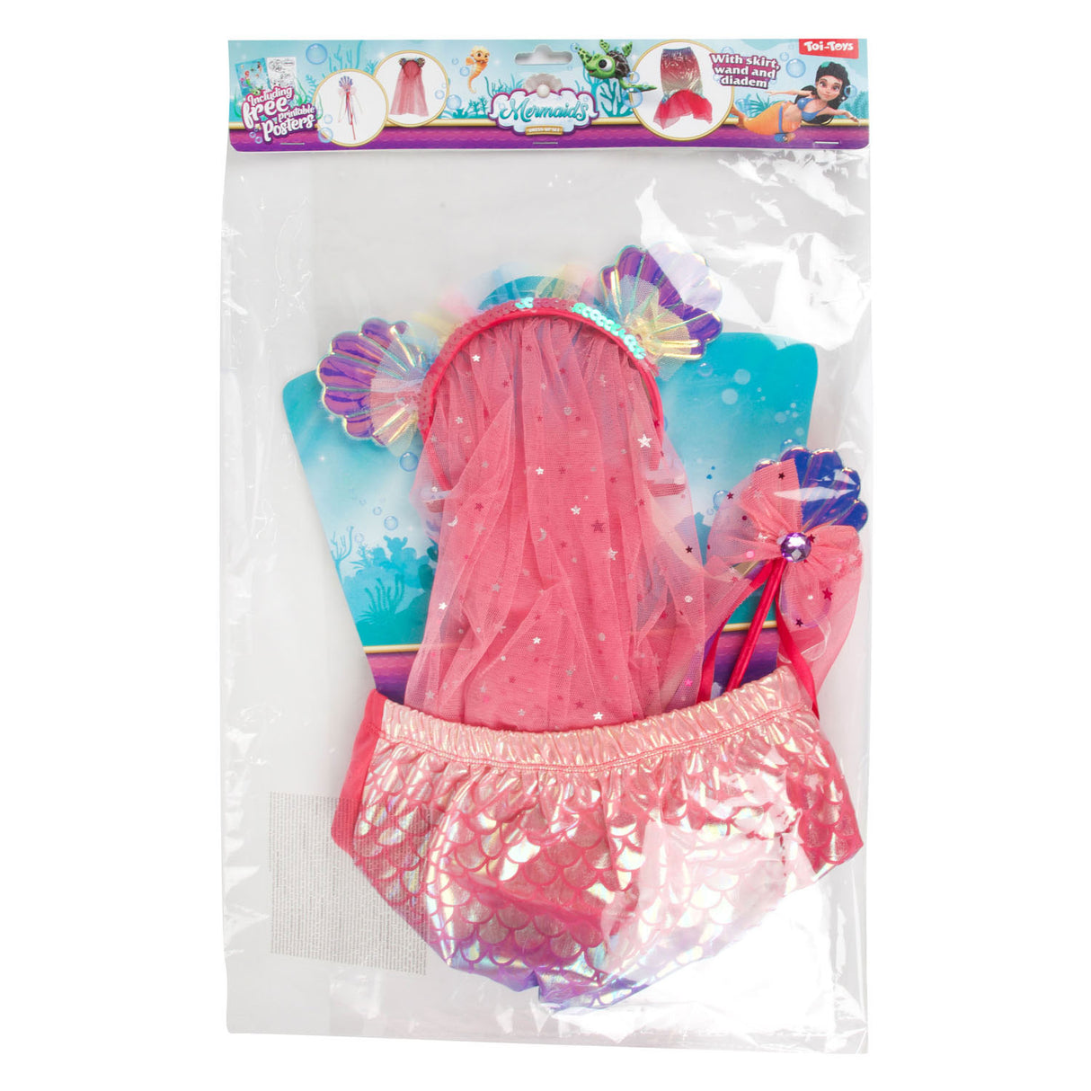 Toi-Toys Redset satte havfrue med diadem og magi