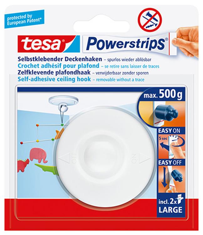 Tesa 1001510 - ellister loftshøjde hvid | 6 stk