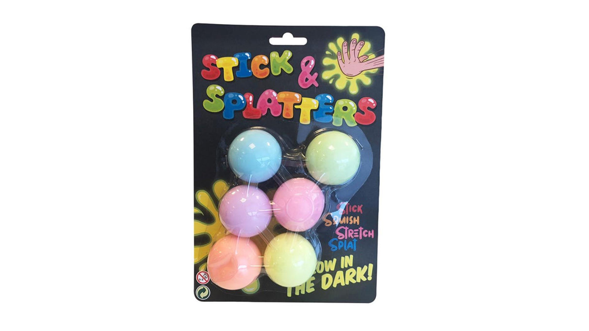 Johntoy john toy sticky stretch glød i mørke kugler på kortet