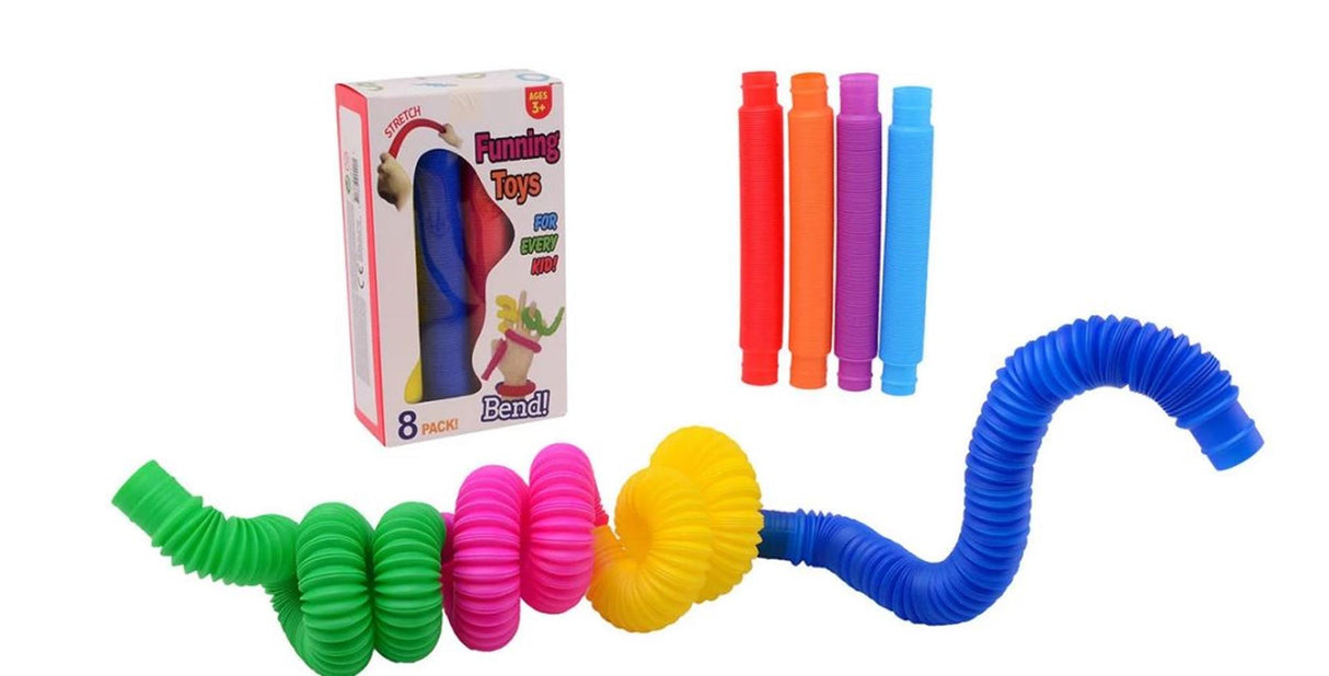 Johntoy john toy fidget rør 8 i æske 21x3cm