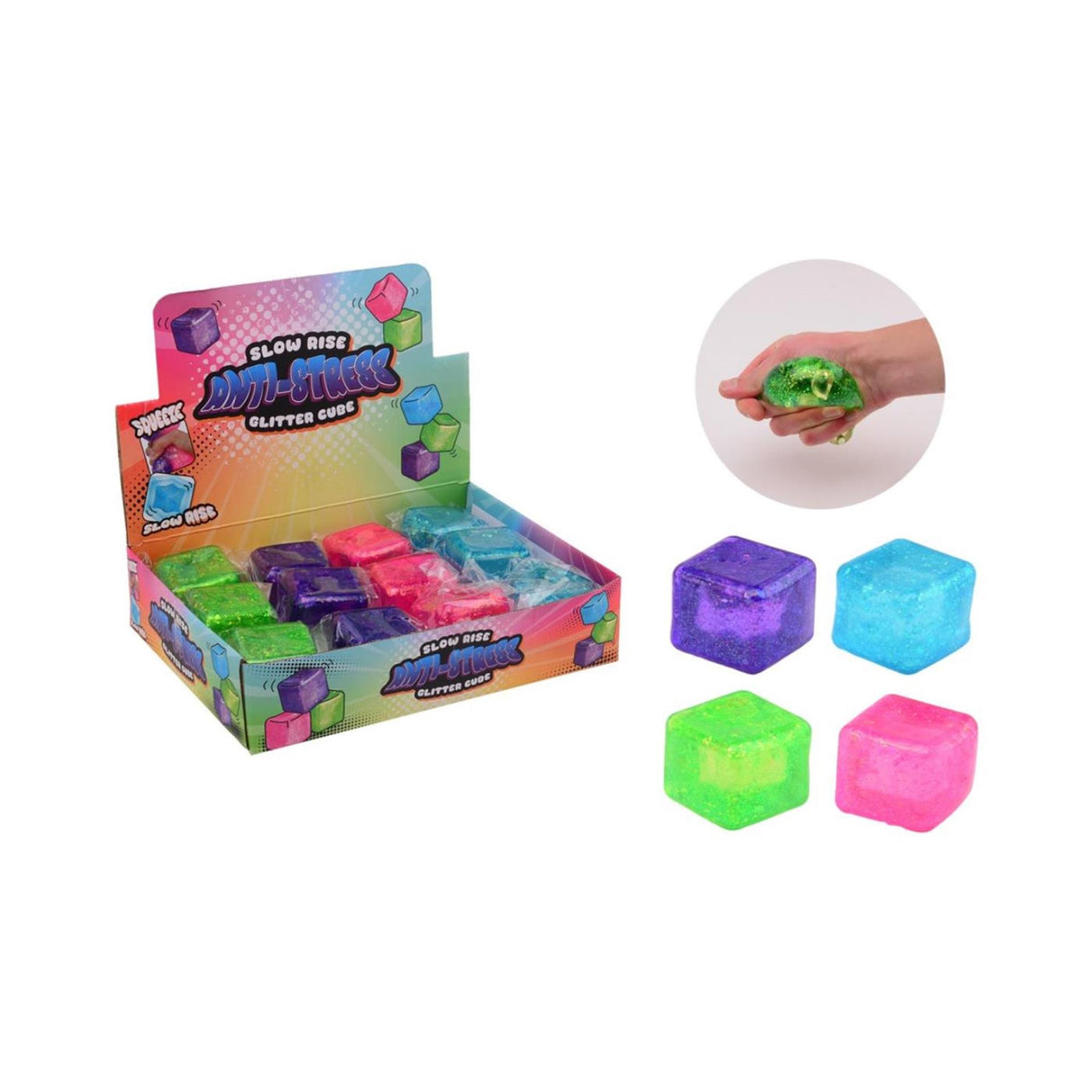 Duckiez langsomme anti-stress terning med glitter