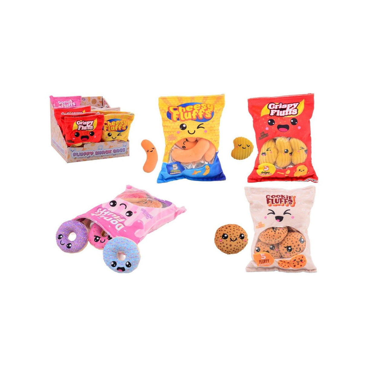 Johntoy plys lege snack tasker 4 assorterede