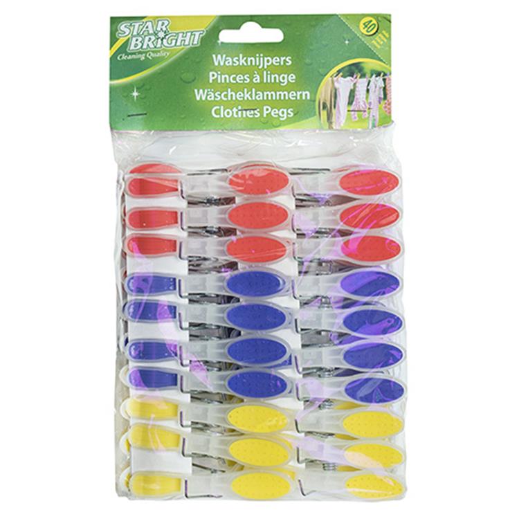 Starbright 1056829 - tøjklemmer PVC softgrip 40 stk | 6 stk