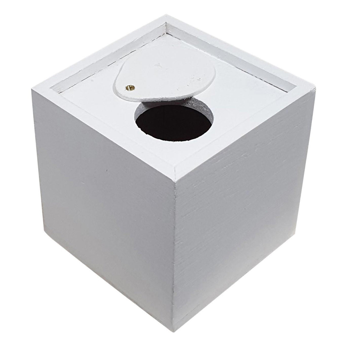 Creativ company træsparegris firkantet - hvid - l 8,7 cm x b 8,5 cm x h 8,6 cm