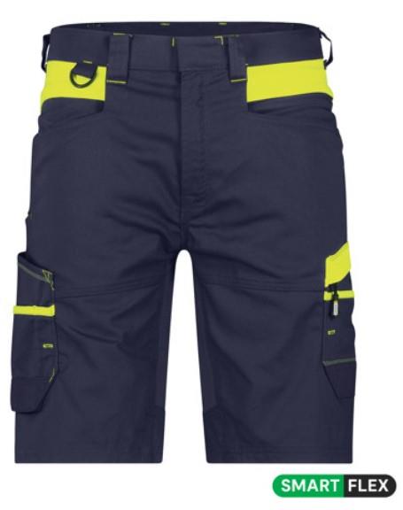 Dassy arbejdsshorts manila natblå fluorgul 44