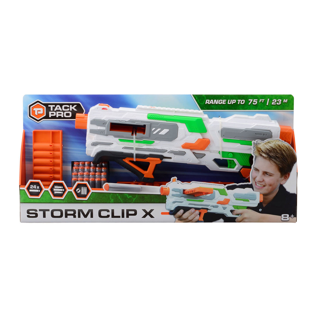 Tack Pro Storm Clip X med 2 klip og 24 dart, 50 cm