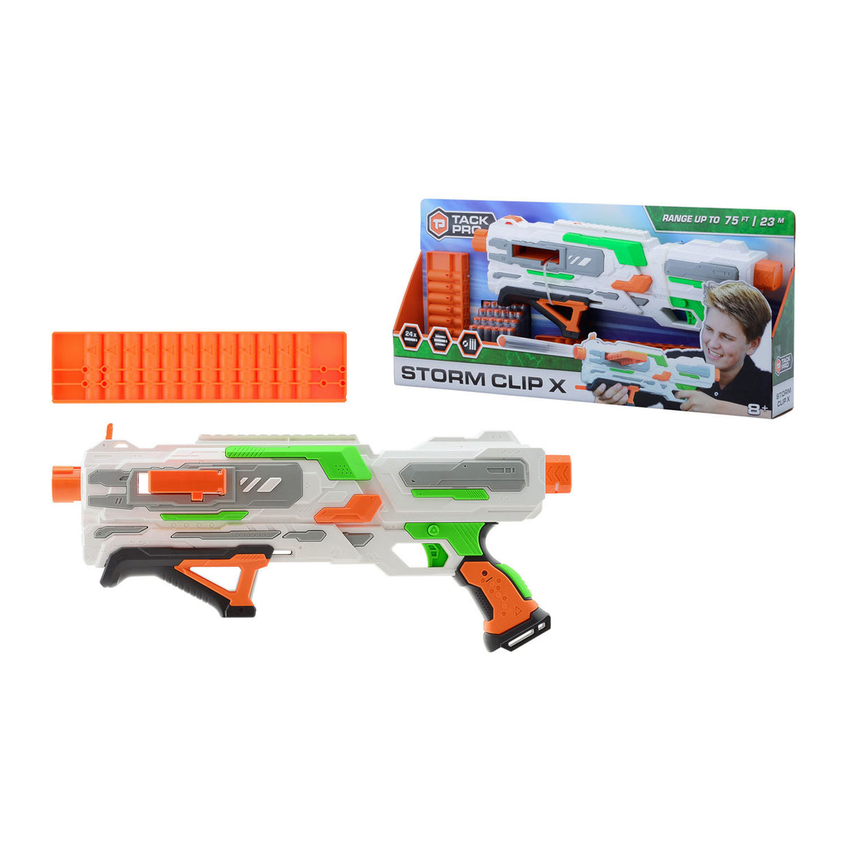 Tack Pro Storm Clip X med 2 klip og 24 dart, 50 cm