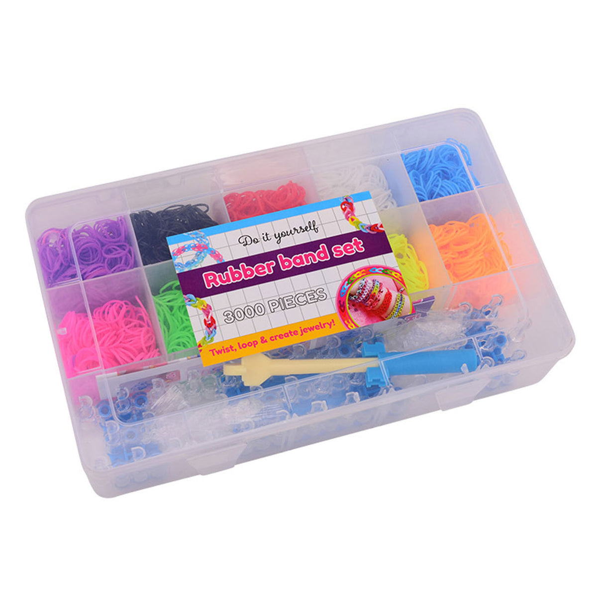 Johntoy Loom Bands Set in Storage Box, 3000DLG.