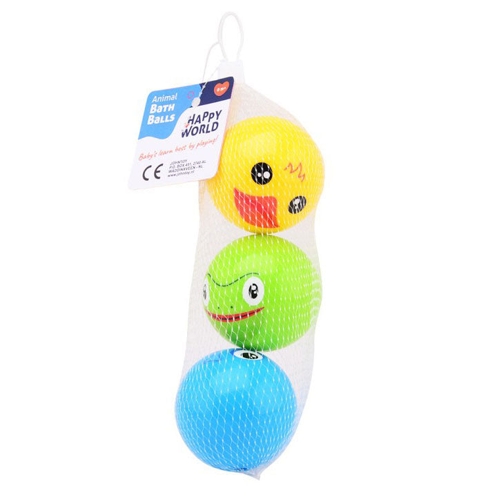 Johntoy happy world animal badelegetøj i net, 3 stk