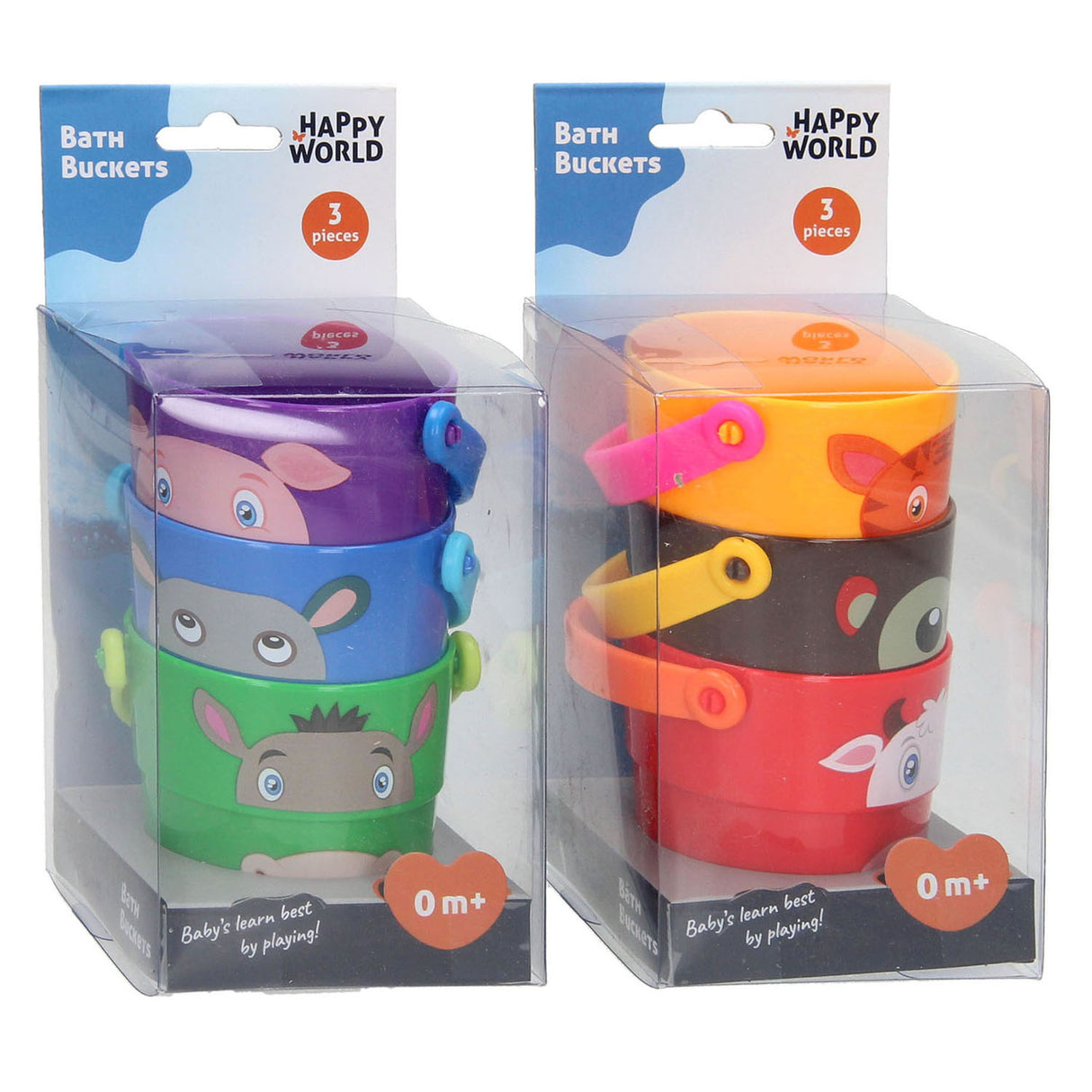 Johntoy dyrespande stabelbare, 3 stk.